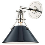 Hudson Valley Lighting - Painted No.2 Wall Sconce, Polished Nickel, Darkest Blue Shade - Designed by Mark D. Sikes