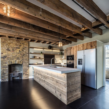 Penthouse Kitchen in Southwark Warehouse Conversion