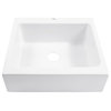 Parker White Fireclay 26" Single Bowl Quick-Fit Drop-In Kitchen Sink, 1 Hole