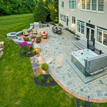 Wet-Laid Irregular Bluestone Patio