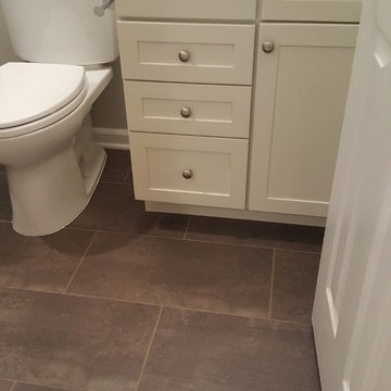 Off white vanity from Bishop. Door style: Danbury