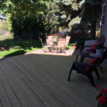 Belgard Paver Patio with Wood Deck in Grayslake, IL