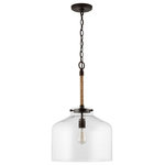 Austin Allen & Co - Austin Allen & Co 9F372A Corde, 1-Light Pendant - 9F372ATaking a cue from classic farmhouse style, this 1-Corde 1 Light Pendan Bronze Clear Seeded  *UL Approved: YES Energy Star Qualified: n/a ADA Certified: n/a  *Number of Lights: 1-*Wattage:100w E26 Medium Base bulb(s) *Bulb Included:No *Bulb Type:E26 Medium Base *Finish Type:Bronze