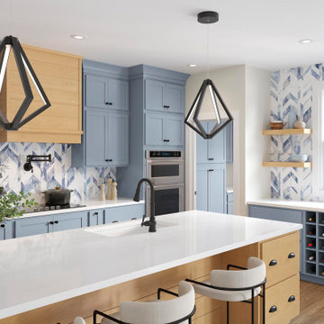 Creatively Curated- Light Blue & Natural Wood Kitchen