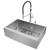 VIGO 33" Bedford Stainless Steel Farmhouse Kitchen Sink With Norwood Faucet