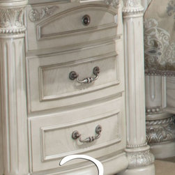 AICO Furniture - Monte Carlo II Nightstand in Silver Pearl - N53040-03 - Bedroom Products