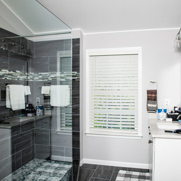DARK GRAY TILE EXPANDED SHOWER