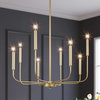 LNC 8-Light Matte Gold Modern Candle-Style Chandelier for Living Room