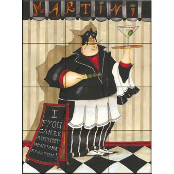 Tile Mural, Martini Chef by Jennifer Garant