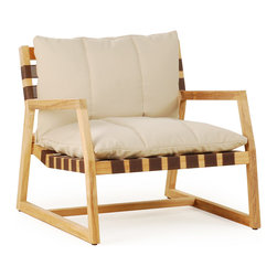 Wintons Teak Salma Strap Deep Seater - Outdoor Lounge Furniture