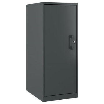 Space Solutions 3 Shelf Personal Metal Locker Storage Cabinet Locking Charcoal