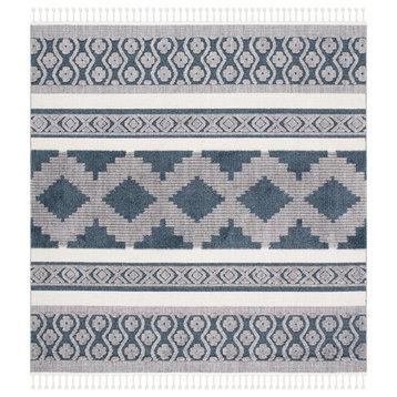 Safavieh Marrakesh MRK515B Rug, Ivory/Blue, 6'7" X 6'7" Square
