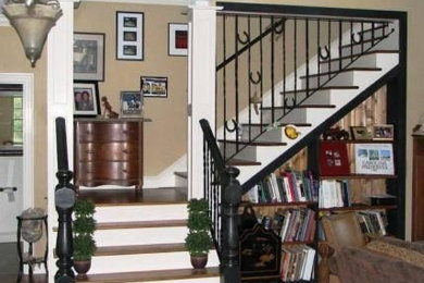 Inspiration for a craftsman staircase remodel in Raleigh