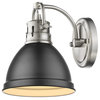 Golden Lighting 3602-BA1-BLK Duncan 1 Light 9" Tall Bathroom - Black / Seafoam