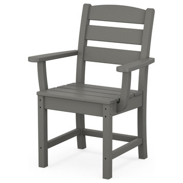 POLYWOOD Lakeside Dining Arm Chair, Slate Gray