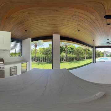 Covered Outdoor Living Area with Exterior Screen Housings
