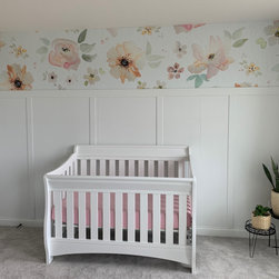 Nursery Removable Wall Murals, Floral Wall Decal, Pink Nursery, Removable Wall M - Kids Wall Decor