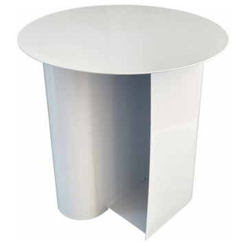 Pangea Home Que 18" Modern Metal Magazine Side Table in White