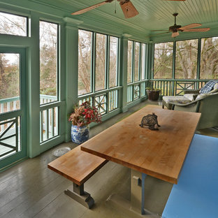75 Beautiful Painted Wood Floor Sunroom Pictures & Ideas | Houzz