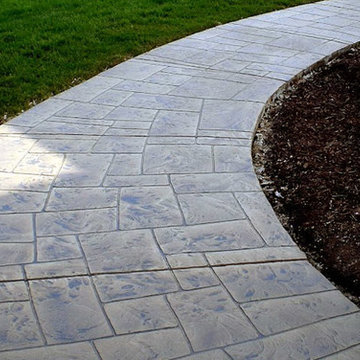 Resurfaced Hand-Cut Ashlar Pattern Overlay on Walkway