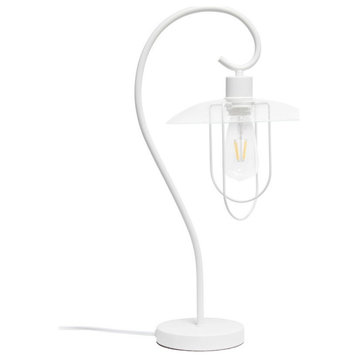 Lalia Home Iron Modern Scroll Table Lamp in White