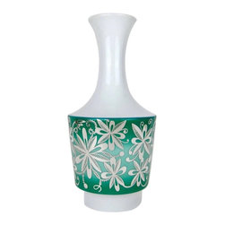 Modernist Friedrich Wilhelm Spahr Silver Overlay Edelstein Porcelain Vase - Vases