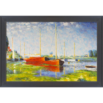 Red Boats at Argenteuil, Gallery Black Frame