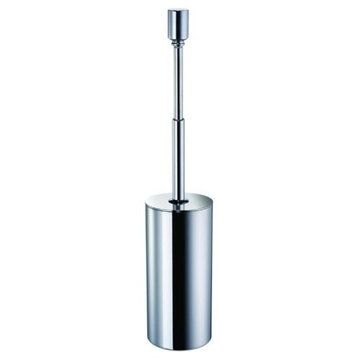 Free Standing Brass Round Toilet Brush Holder With Cover, Chrome