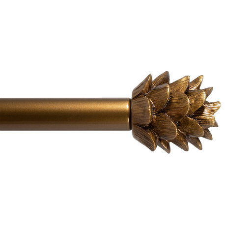 3/4" Pinecone Adjustable Curtain Rod, Renaissance Gold, 84"-120"