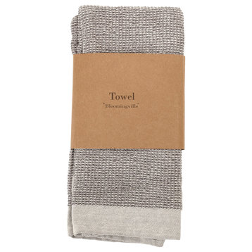Gray Cotton Waffle Weave Tea Towels, Set of 2