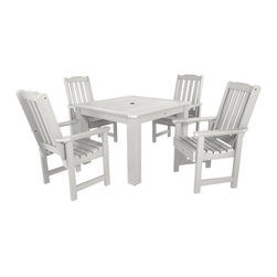 Highwood USA - Lehigh 5-Piece Square Dining Set, White - Outdoor Dining Sets