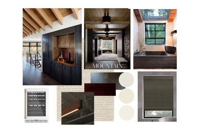 Inspiration for a mid-sized modern master medium tone wood floor bedroom remodel in Seattle