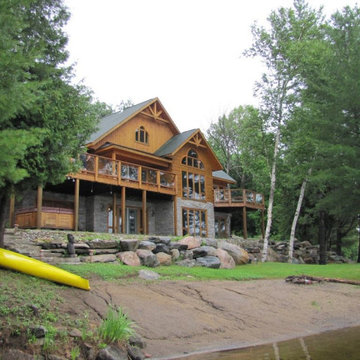 Lakefront log build.
