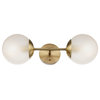 Celestia 2-Light Wall Sconce, Matte Brass, Frosted Glass Shades