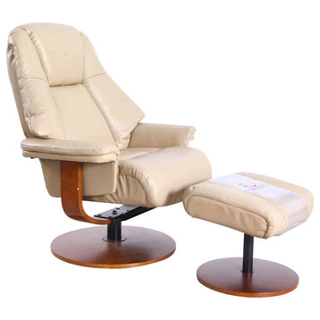 Relax-R Lindley Recliner and Ottoman, Cobble Air Leather