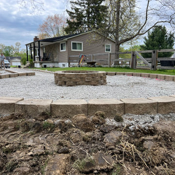Crushed stone and fire pit for a friend.
