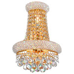 CWI Lighting - Empire 3 Light Wall Sconce With Gold Finish - Whether you're creating a focal point in a wall or layering a loom with dramatic lighting, the Empire 3 Light Gold Wall Sconce can do the work. This chandelier-looking wall-mounted light fixture makes for an attractive and functional decor in the living room, dining room, or hallway. You'll love the glistening light it provides and the dramatic shadows it creates.  Feel confident with your purchase and rest assured. This fixture comes with a one year warranty against manufacturers defects to give you peace of mind that your product will be in perfect condition.