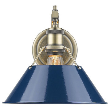 Golden Lighting 3306-1W AB-NVY Orwell - 1 Light Wall Sconce