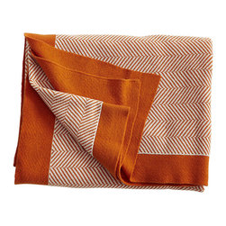 GRAPHIC THROW &ndash; ORANGE CHEVRON - NEW - Throws