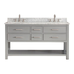 Avanity Corporation - Avanity Brooks 61" Double Vanity, Chilled Gray Finish - Bathroom Vanities And Sink Consoles