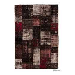 Over-dyed Turkish Patchwork Rug - Area Rugs