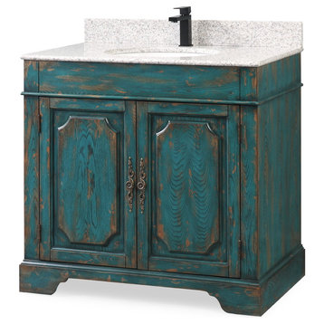 36" Litchfield Emerald Blue Bathroom Vanity