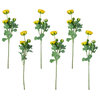 Set of 6 Yellow Ranunculus Artificial Floral Sprays  21"