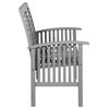 Outdoor Love Seat with Cushion, Gray Wash