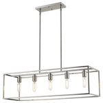 Acclaim Lighting - Cobar 5-Light Satin Nickel Island Pendant - Never underestimate simplicity! Cobar features a clean, open-air cage frame. This unobtrusive design will tie the look and style of a space together.