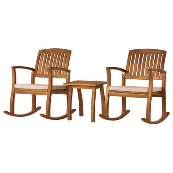 GDF Studio 3-Piece South Hampton Rocking Chair Set With Accent Table