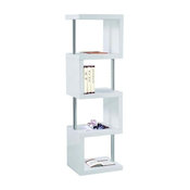 Modern 4-Shelf Bookcase, White