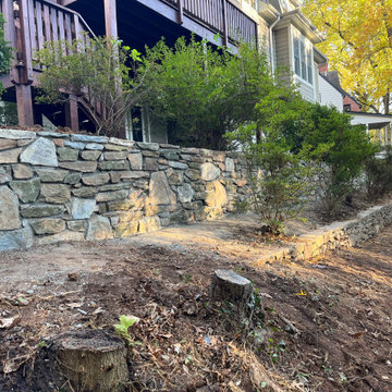 Dry Stack Field Stone Retaining Walls in Sligo Creek Park, Silver Spring MD