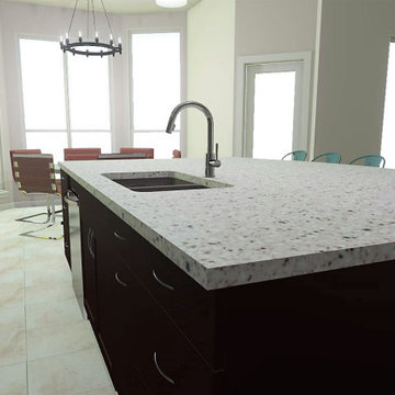 Traditional Rich Brown Kitchen Rendering