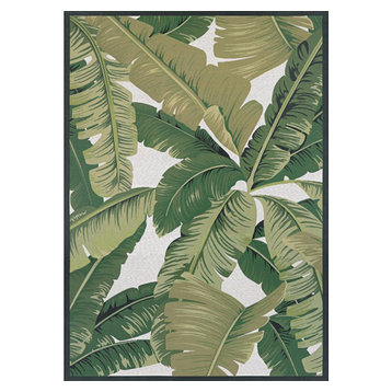 Palm Lily Area Rug, Huntr Green/Ivory, Rectangle, 5'3"x7'6"